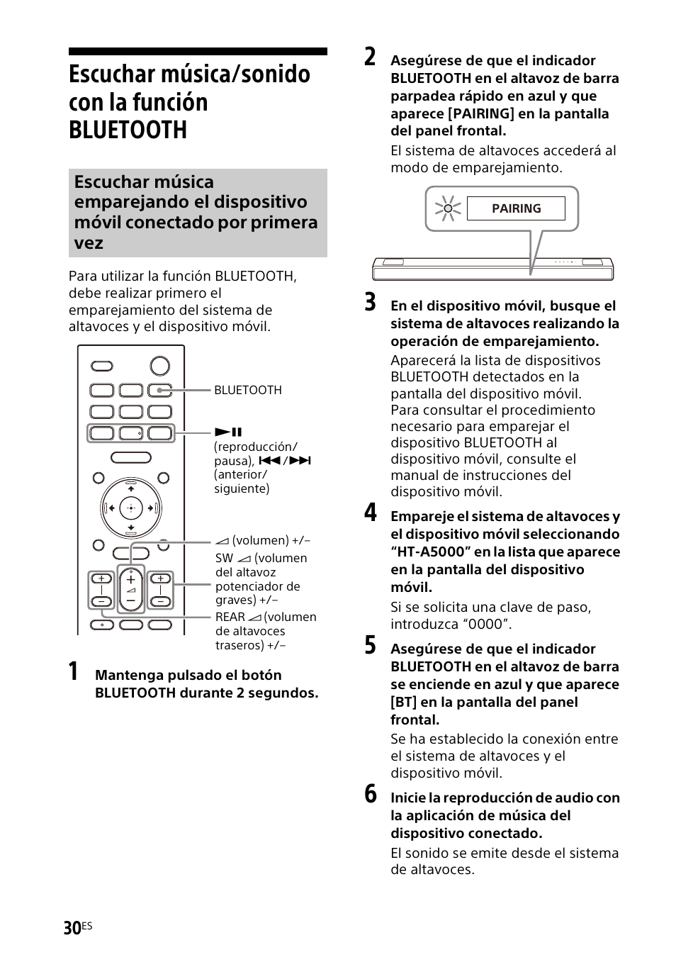 Escuchar música/sonido con la función bluetooth, Escuchar música/sonido con la, Función bluetooth | Sony UBP-X700M HDR 4K UHD Network Blu-ray Disc Player User Manual | Page 178 / 226