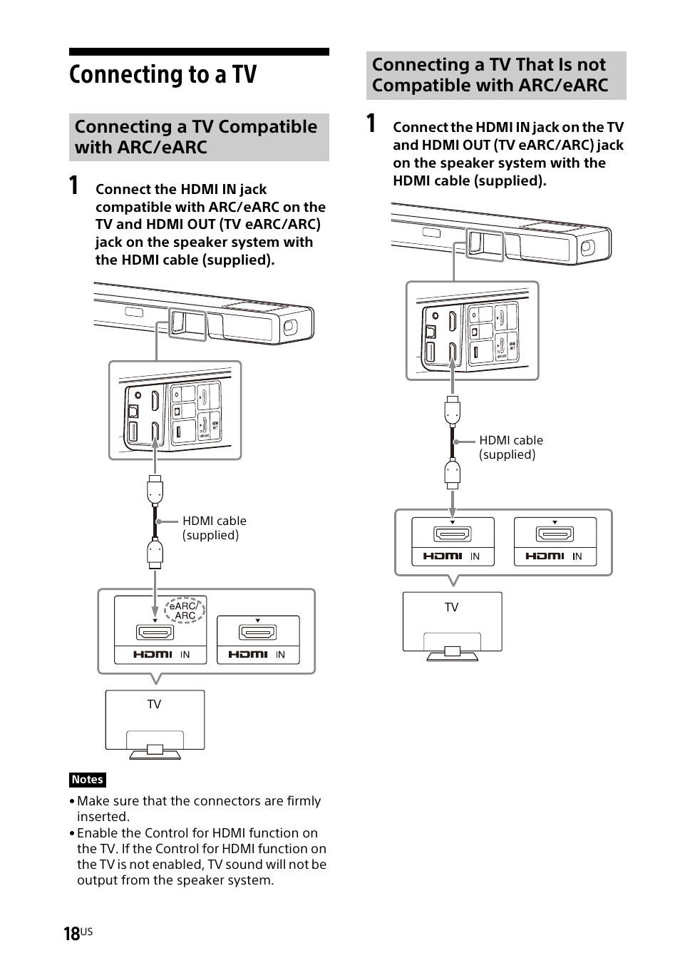 Connecting to a tv | Sony UBP-X700M HDR 4K UHD Network Blu-ray Disc Player User Manual | Page 18 / 226