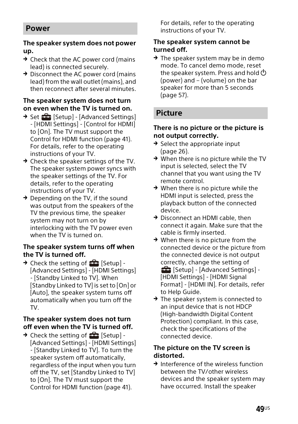 Power picture | Sony UBP-X700M HDR 4K UHD Network Blu-ray Disc Player User Manual | Page 49 / 226