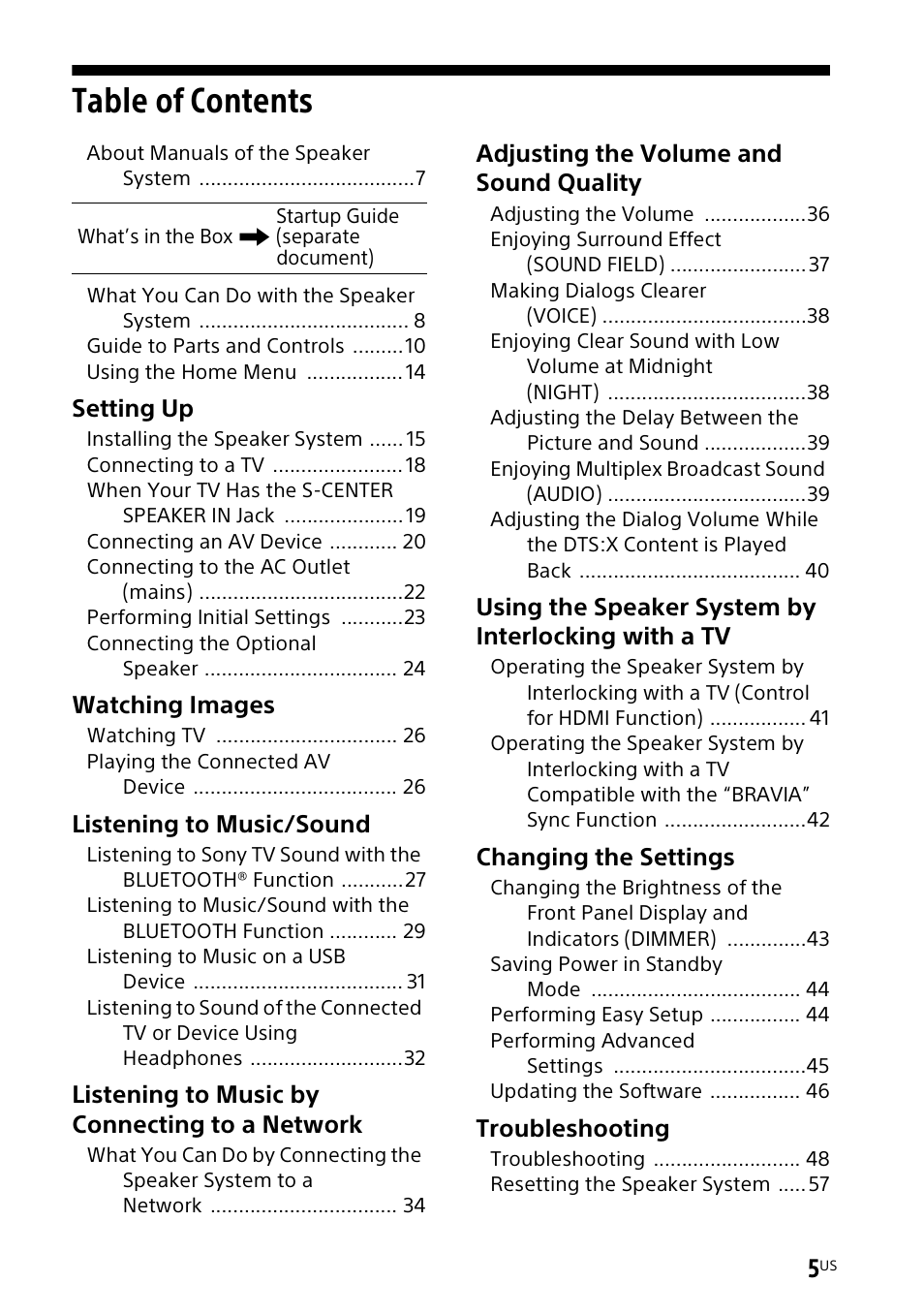 Sony UBP-X700M HDR 4K UHD Network Blu-ray Disc Player User Manual | Page 5 / 226