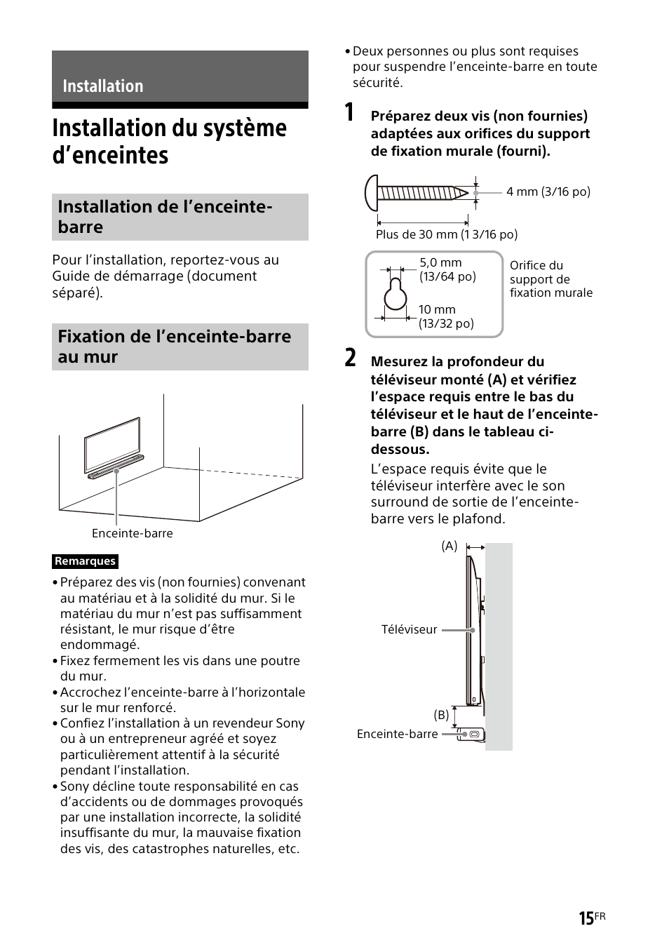 Installation, Installation du système d’enceintes, Installation du système | D’enceintes | Sony UBP-X700M HDR 4K UHD Network Blu-ray Disc Player User Manual | Page 85 / 226