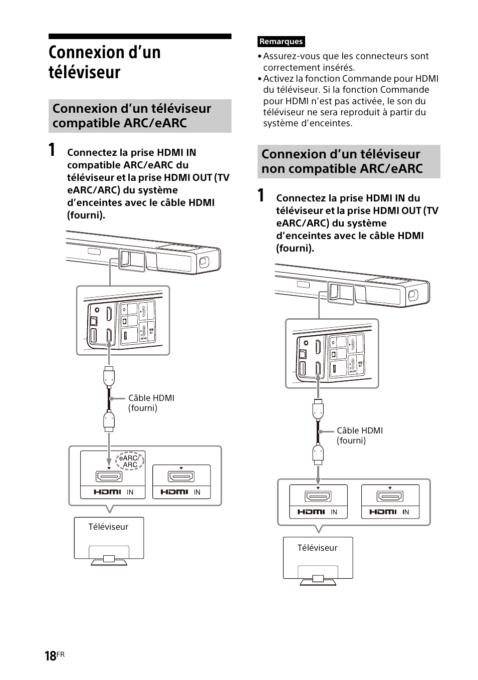Connexion d’un téléviseur | Sony UBP-X700M HDR 4K UHD Network Blu-ray Disc Player User Manual | Page 88 / 226