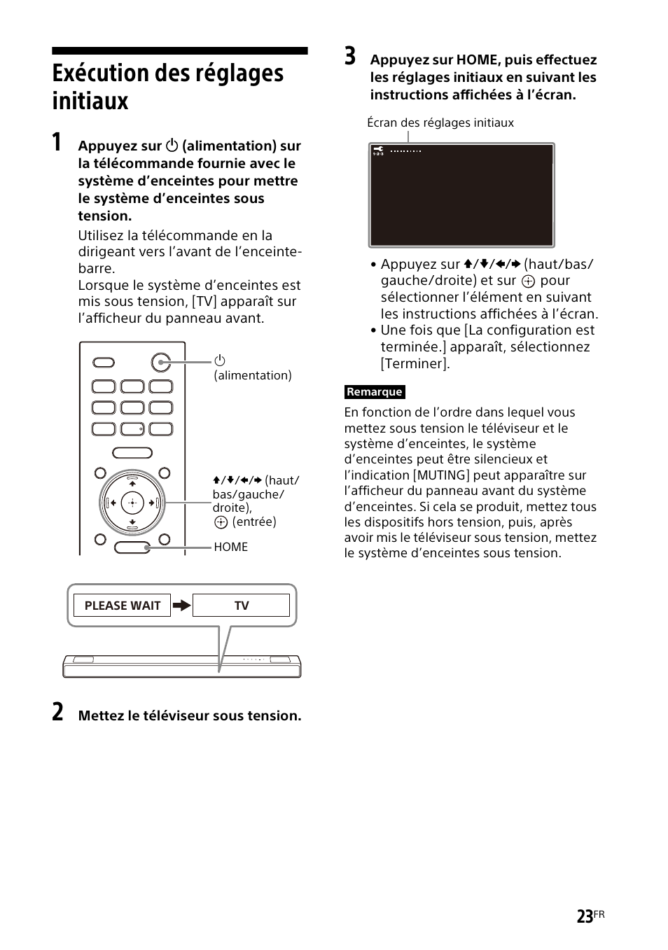 Exécution des réglages initiaux | Sony UBP-X700M HDR 4K UHD Network Blu-ray Disc Player User Manual | Page 93 / 226