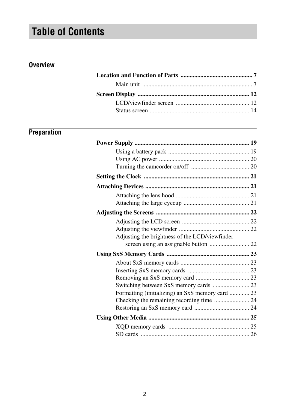 Sony XDCA-FX9 Extension Unit for PXW-FX9 Camera User Manual | Page 2 / 154