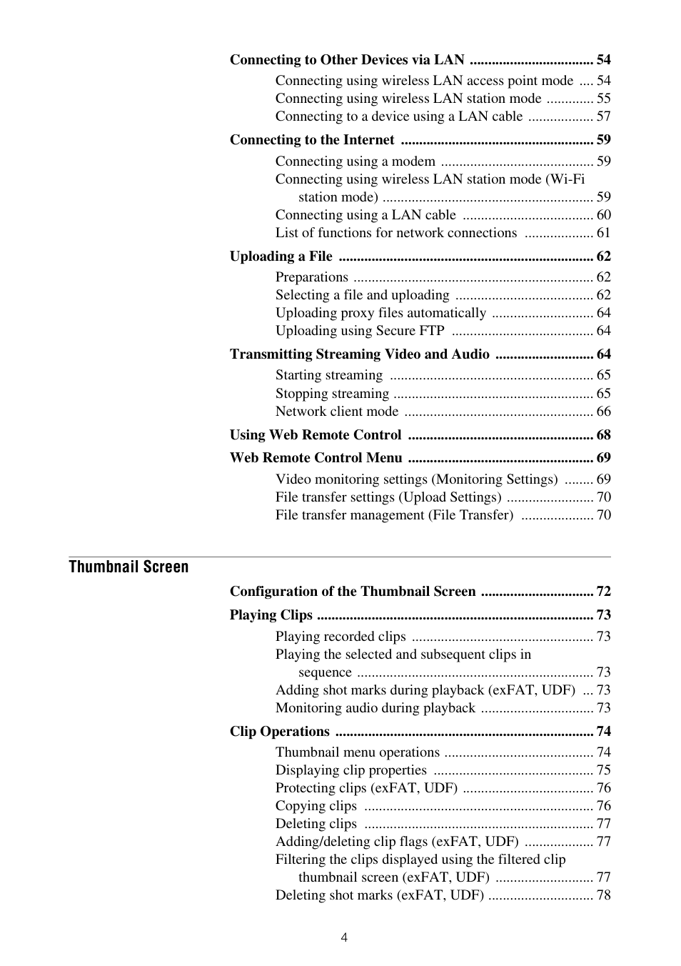 Sony XDCA-FX9 Extension Unit for PXW-FX9 Camera User Manual | Page 4 / 154