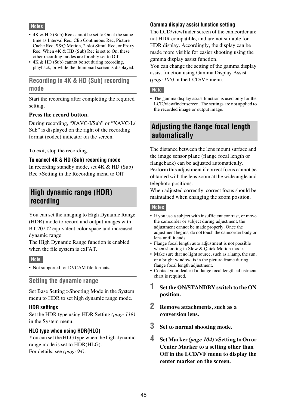 Sony XDCA-FX9 Extension Unit for PXW-FX9 Camera User Manual | Page 45 / 154