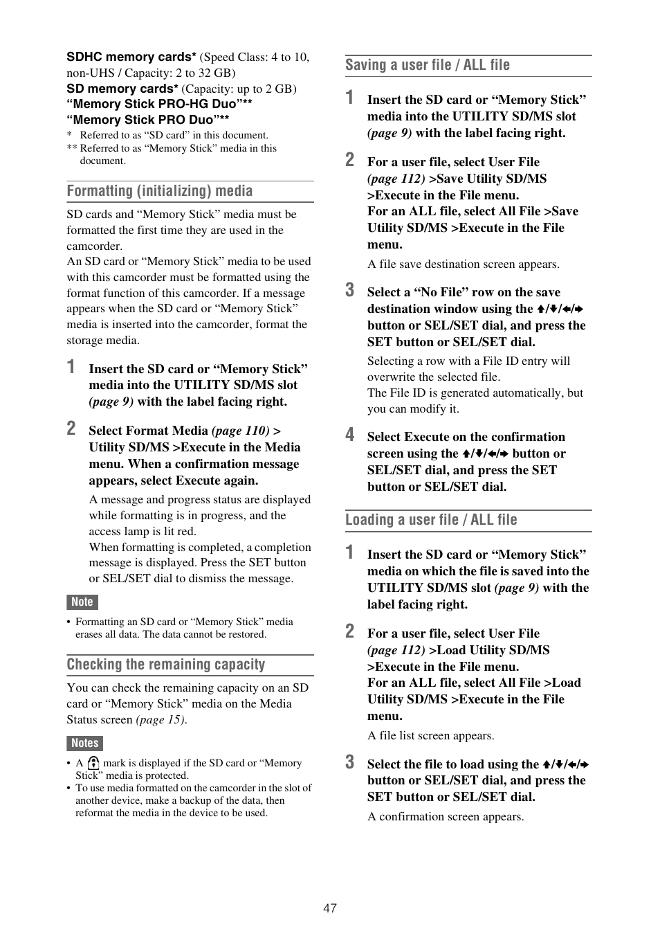 Sony XDCA-FX9 Extension Unit for PXW-FX9 Camera User Manual | Page 47 / 154