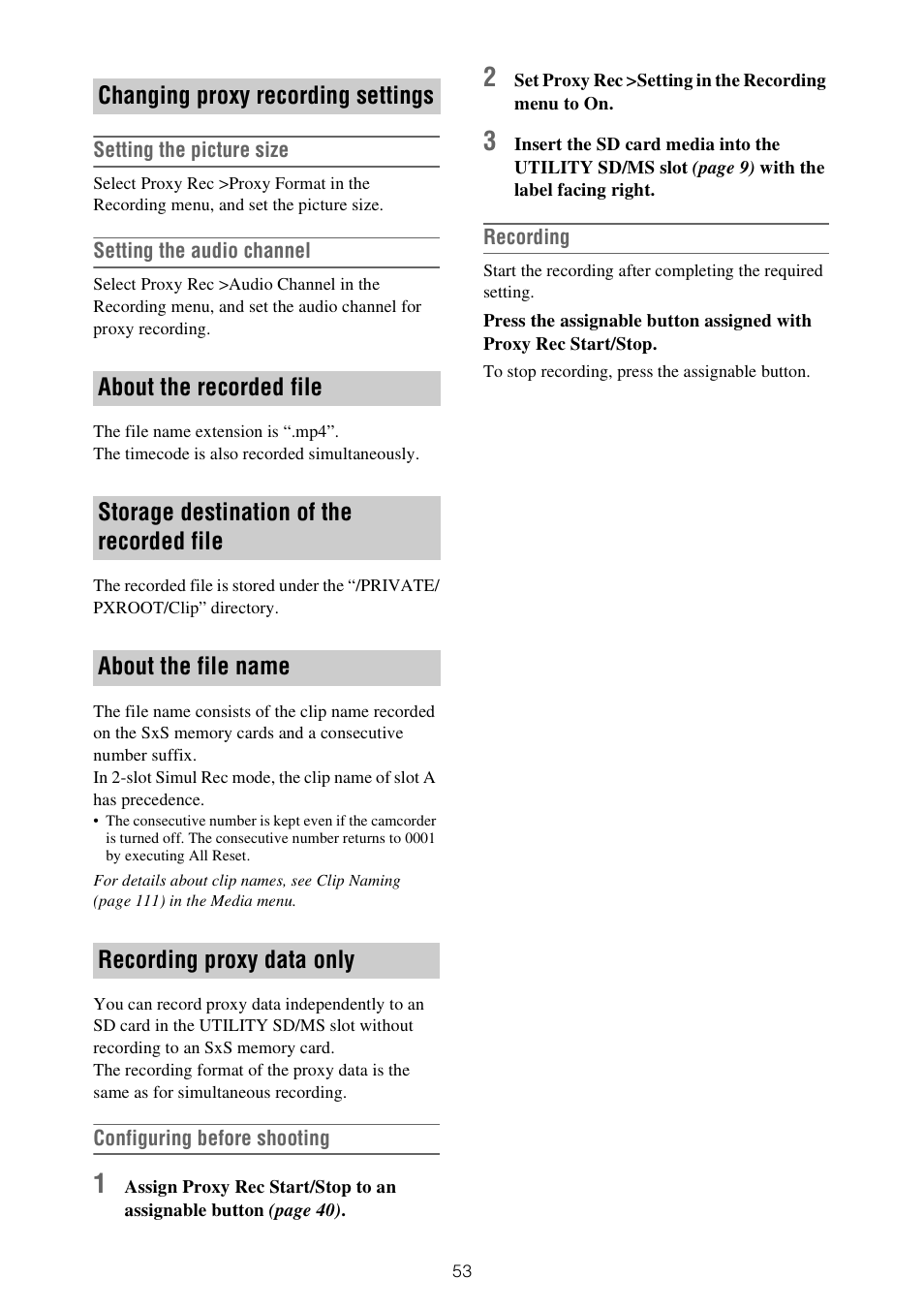 Sony XDCA-FX9 Extension Unit for PXW-FX9 Camera User Manual | Page 53 / 154