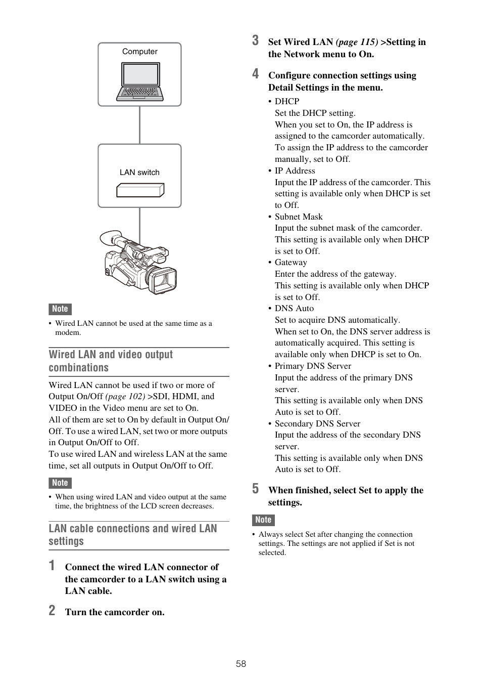 Sony XDCA-FX9 Extension Unit for PXW-FX9 Camera User Manual | Page 58 / 154