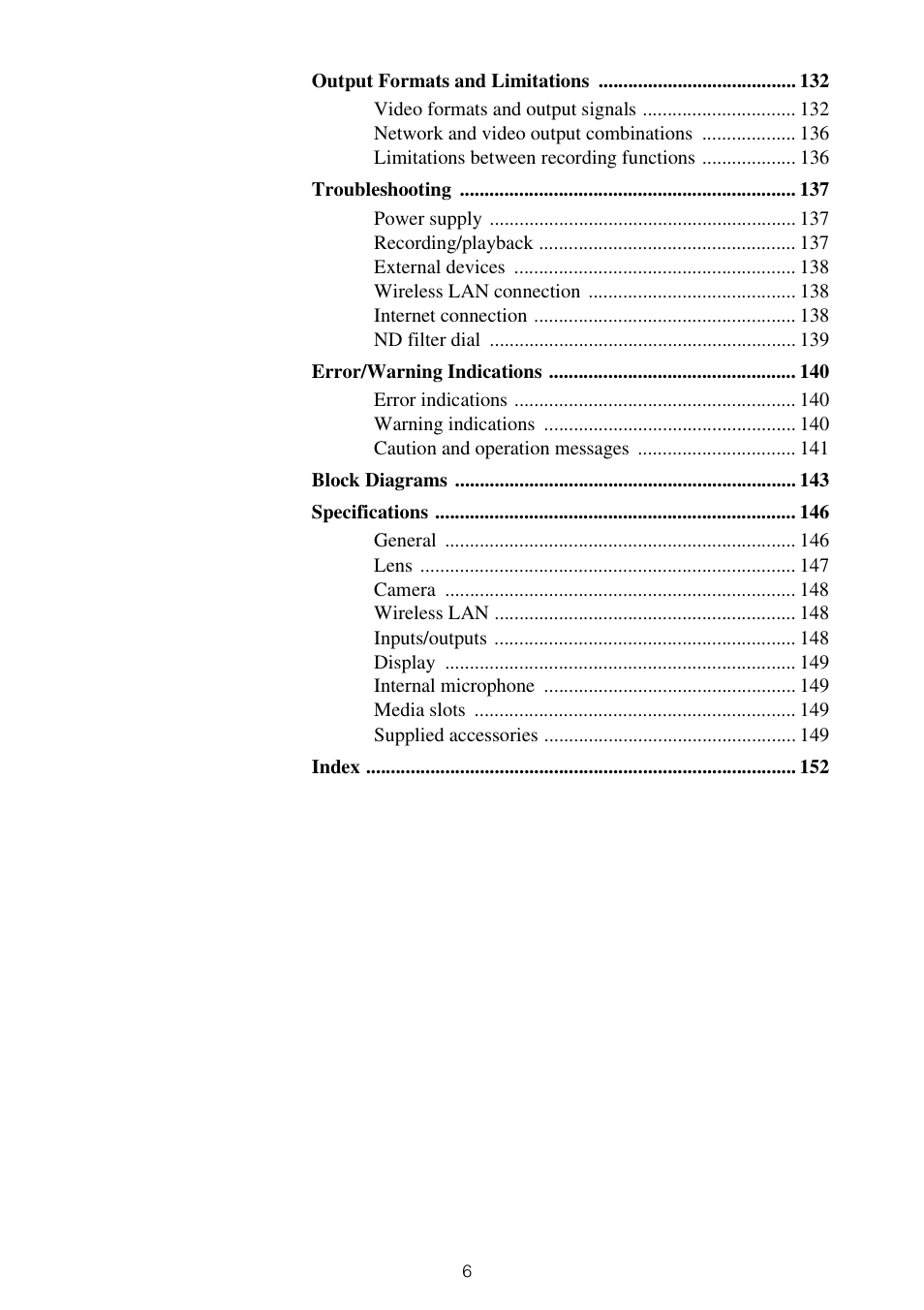 Sony XDCA-FX9 Extension Unit for PXW-FX9 Camera User Manual | Page 6 / 154