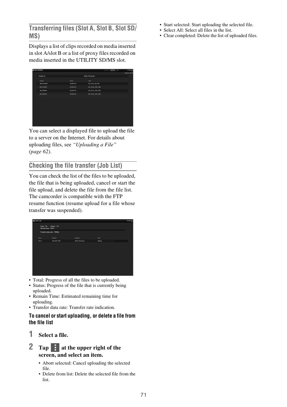 Sony XDCA-FX9 Extension Unit for PXW-FX9 Camera User Manual | Page 71 / 154