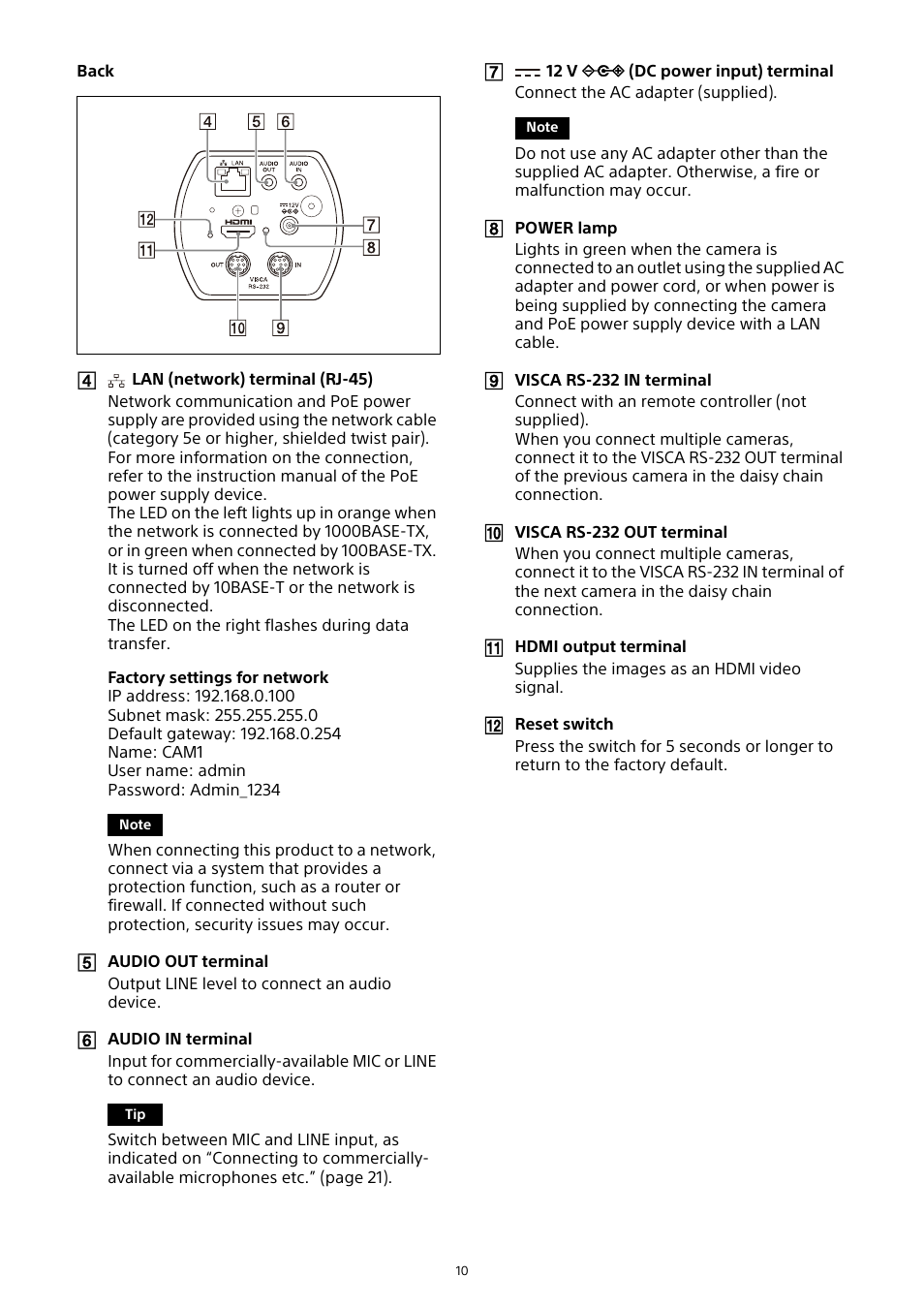 Sony HDVF-EL30 0.7" FHD OLED Viewfinder with 3.5" Display for 4K/HD Cameras User Manual | Page 10 / 73