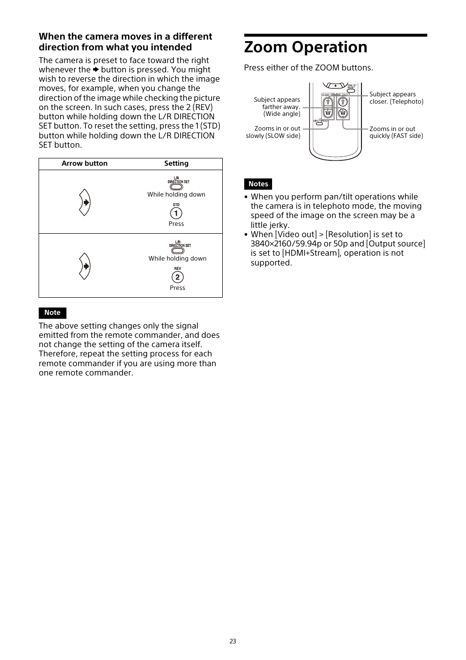 Zoom operation | Sony HDVF-EL30 0.7" FHD OLED Viewfinder with 3.5" Display for 4K/HD Cameras User Manual | Page 23 / 73