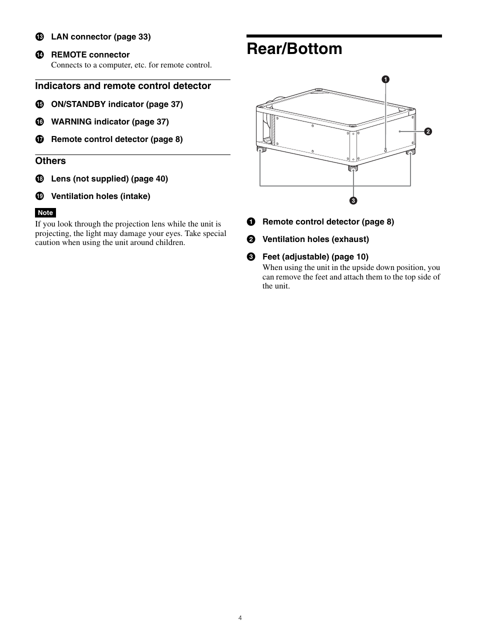 Rear/bottom | Sony All-in-One PXW-Z280 Camera Transport Kit with Accessories User Manual | Page 4 / 49