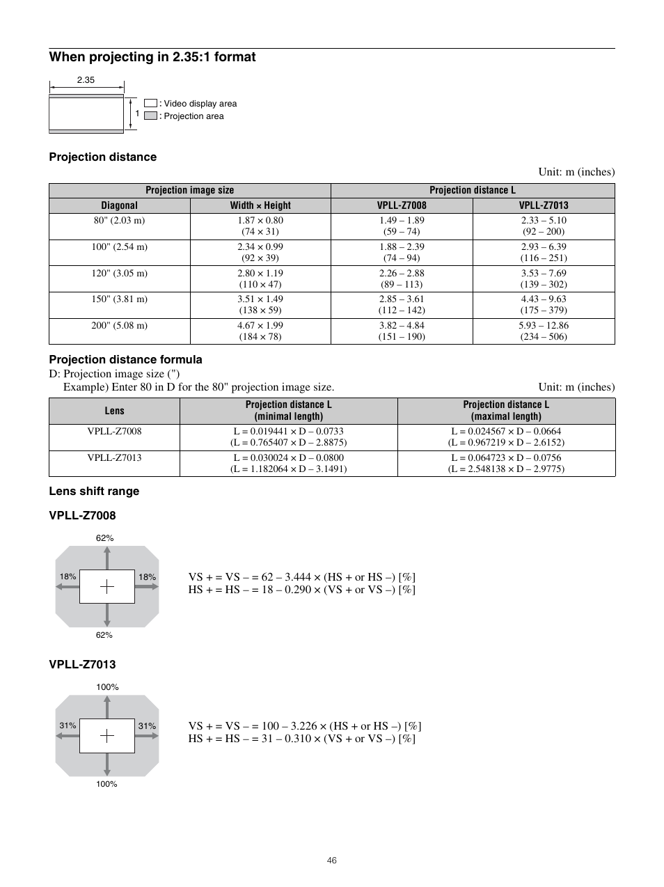 When projecting in 2.35:1 format | Sony All-in-One PXW-Z280 Camera Transport Kit with Accessories User Manual | Page 46 / 49
