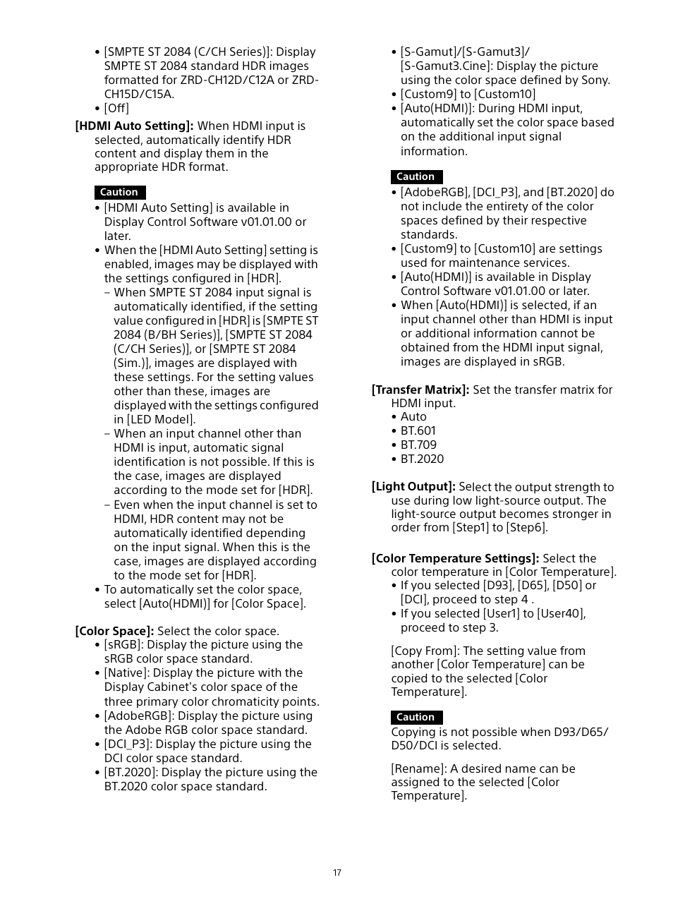 Sony ZRD-B12A Micro LED Video Wall Modular Display User Manual | Page 17 / 65