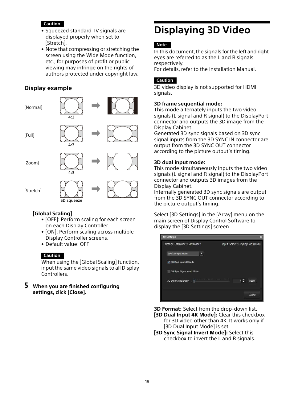 Displaying 3d video | Sony ZRD-B12A Micro LED Video Wall Modular Display User Manual | Page 19 / 65