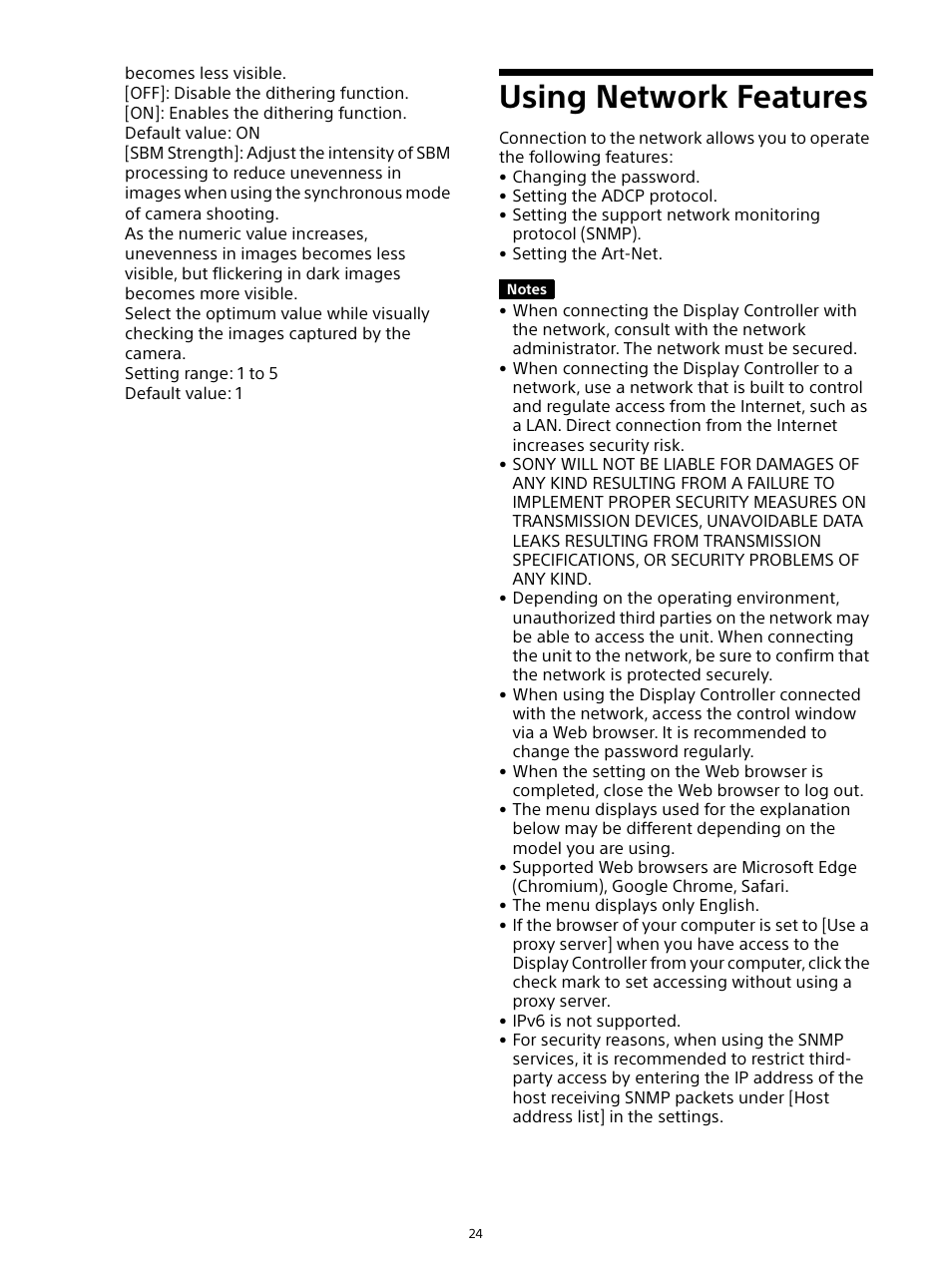 Using network features | Sony ZRD-B12A Micro LED Video Wall Modular Display User Manual | Page 24 / 65