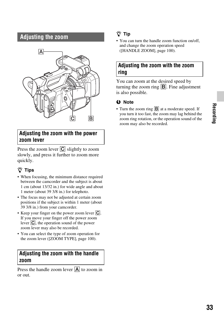 Adjusting the zoom, P. 33), R (p. 33) | G (p. 33) | Sony BRAVIA FW-98BZ50L 98" UHD 4K HDR Commercial Monitor User Manual | Page 33 / 152