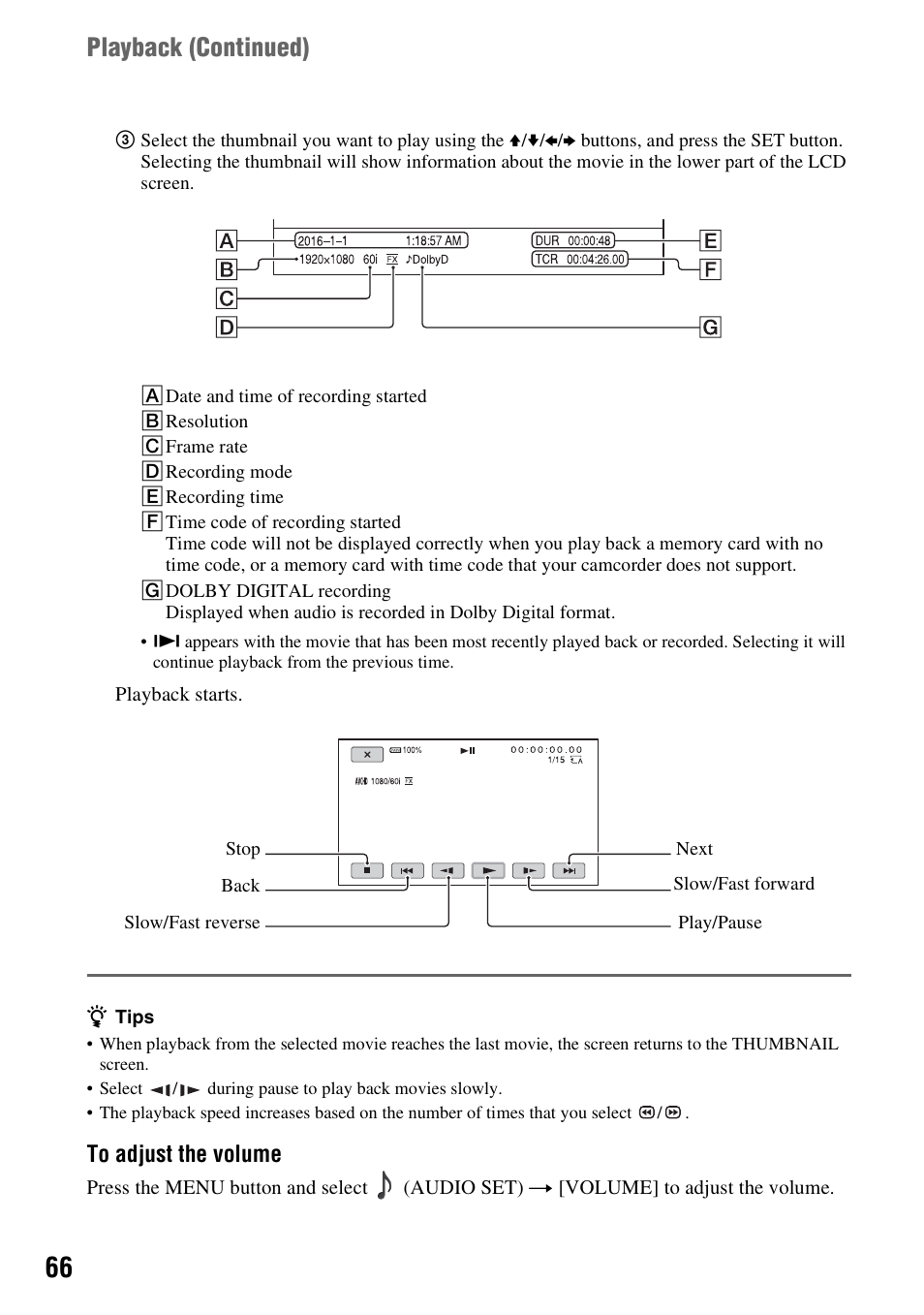 Playback ( continued) | Sony BRAVIA FW-98BZ50L 98" UHD 4K HDR Commercial Monitor User Manual | Page 66 / 152