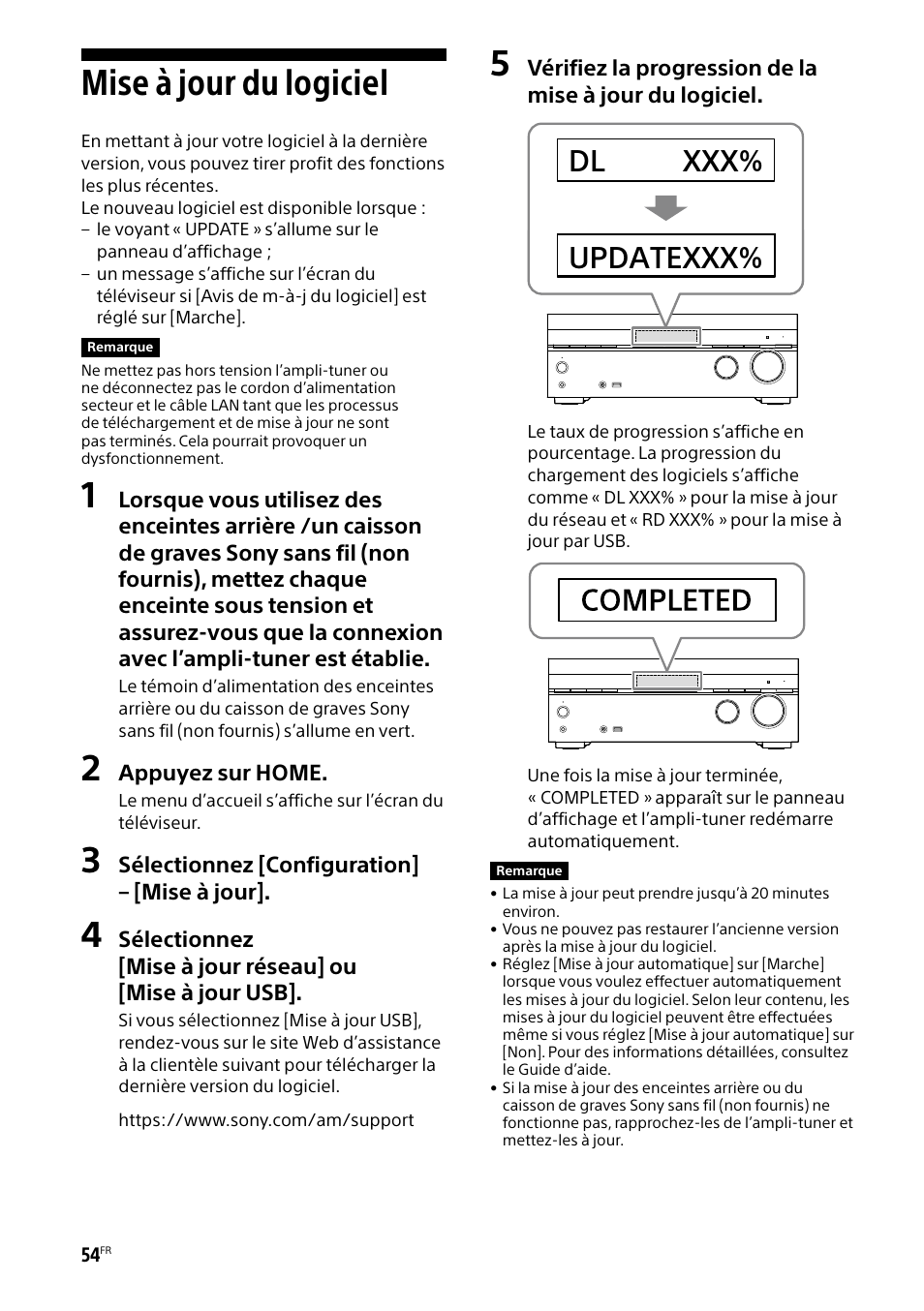 Mise à jour du logiciel, Dl xxx% updatexxx | Sony BRAVIA BZ40H 85" Class HDR 4K UHD Digital Signage & Conference Room LED Display User Manual | Page 120 / 203