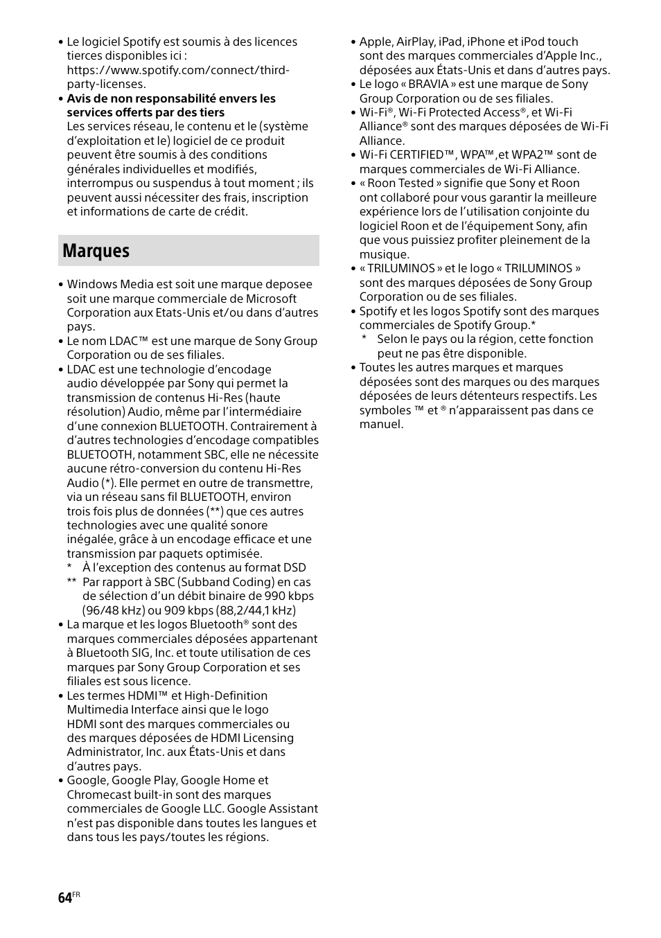 Marques | Sony BRAVIA BZ40H 85" Class HDR 4K UHD Digital Signage & Conference Room LED Display User Manual | Page 130 / 203