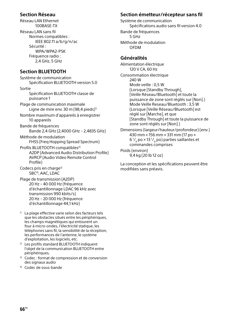 Généralités | Sony BRAVIA BZ40H 85" Class HDR 4K UHD Digital Signage & Conference Room LED Display User Manual | Page 132 / 203