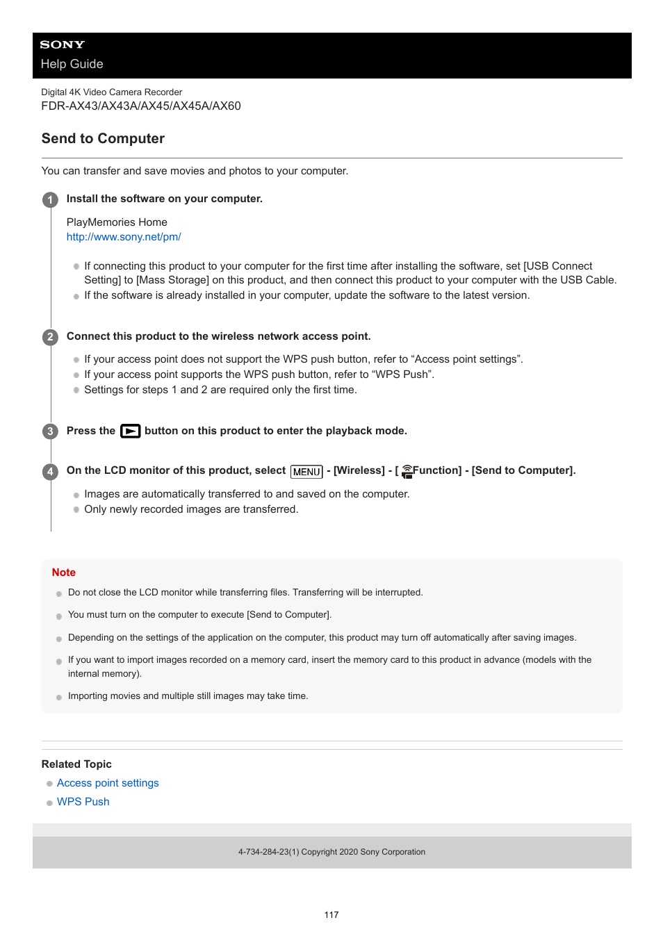 Send to computer | Sony BRAVIA BZ40J 100" Class 4K UHD HDR Commercial Monitor User Manual | Page 117 / 353