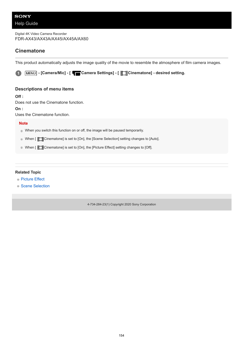 Cinematone | Sony BRAVIA BZ40J 100" Class 4K UHD HDR Commercial Monitor User Manual | Page 154 / 353