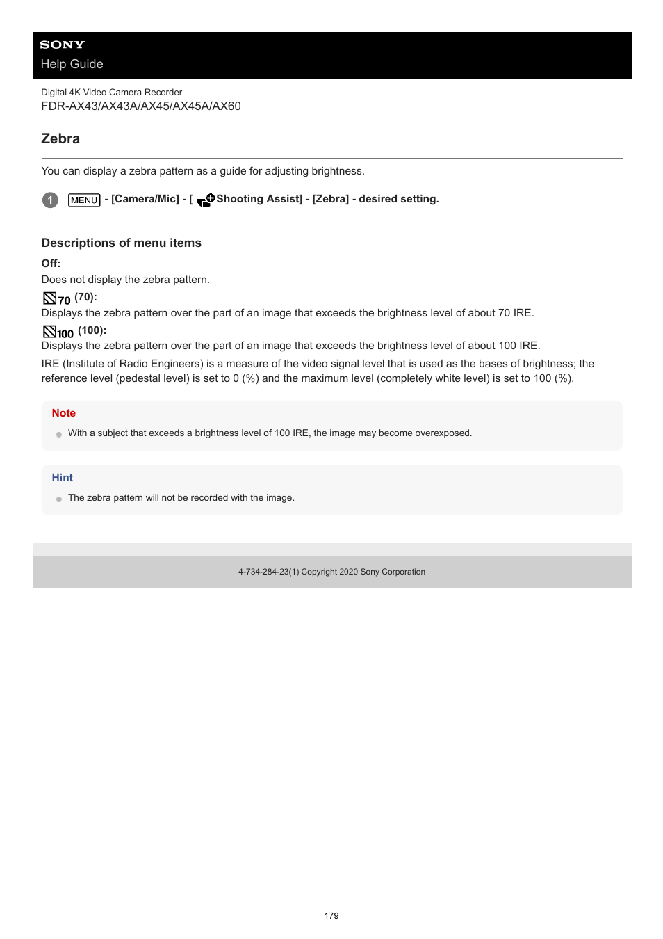 Zebra | Sony BRAVIA BZ40J 100" Class 4K UHD HDR Commercial Monitor User Manual | Page 179 / 353