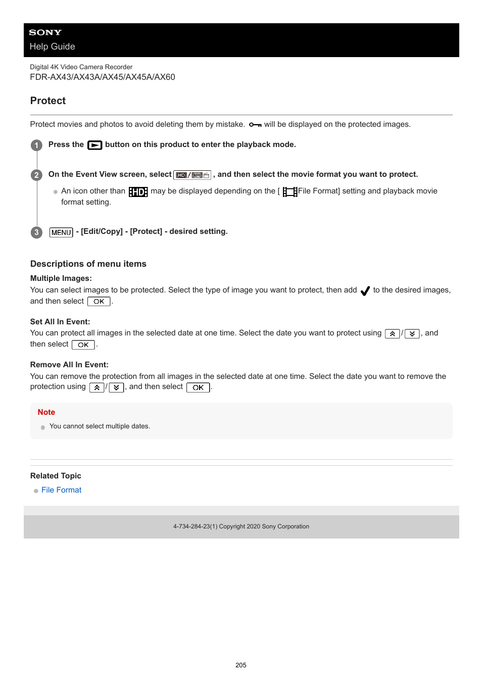 Protect | Sony BRAVIA BZ40J 100" Class 4K UHD HDR Commercial Monitor User Manual | Page 205 / 353