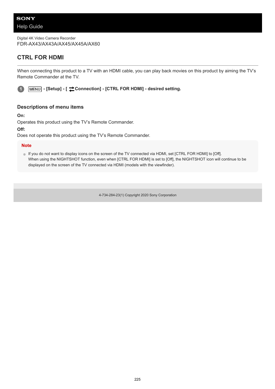 Ctrl for hdmi | Sony BRAVIA BZ40J 100" Class 4K UHD HDR Commercial Monitor User Manual | Page 225 / 353