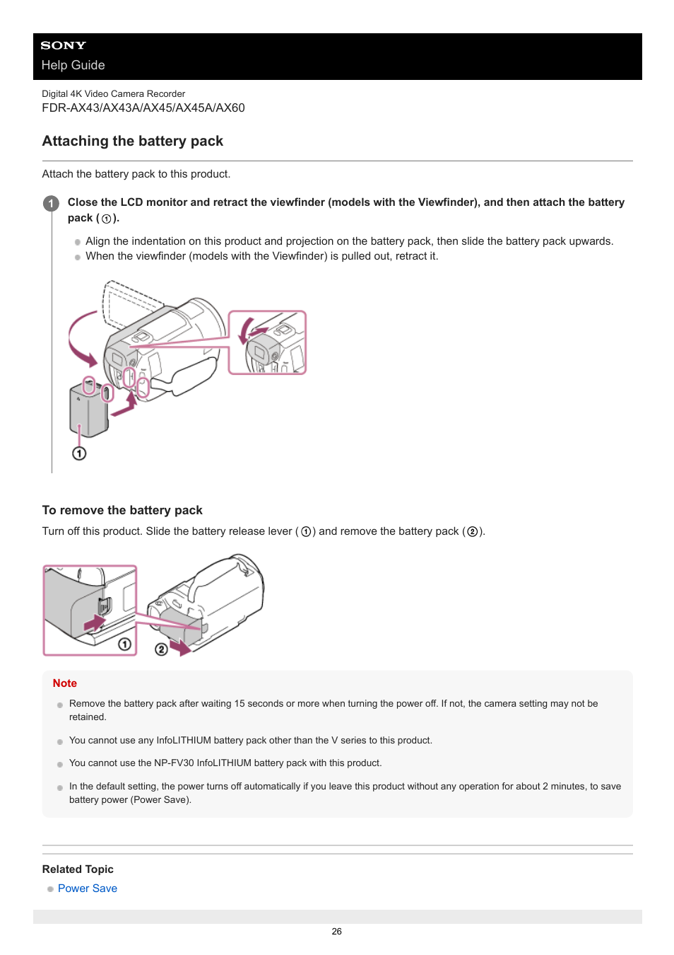 Attaching the battery pack | Sony BRAVIA BZ40J 100" Class 4K UHD HDR Commercial Monitor User Manual | Page 26 / 353