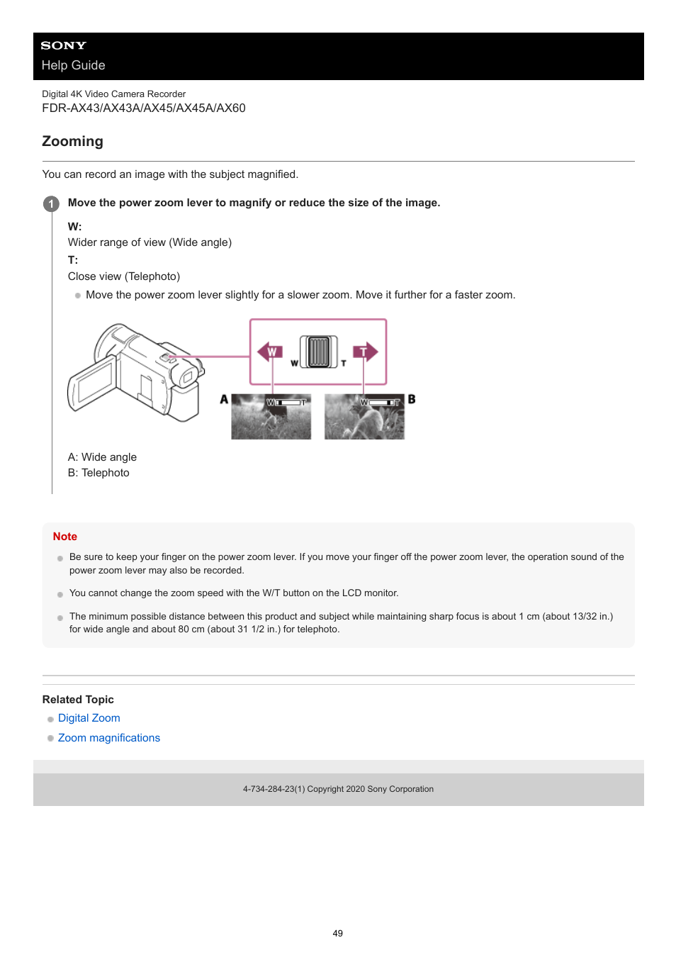 Zooming | Sony BRAVIA BZ40J 100" Class 4K UHD HDR Commercial Monitor User Manual | Page 49 / 353