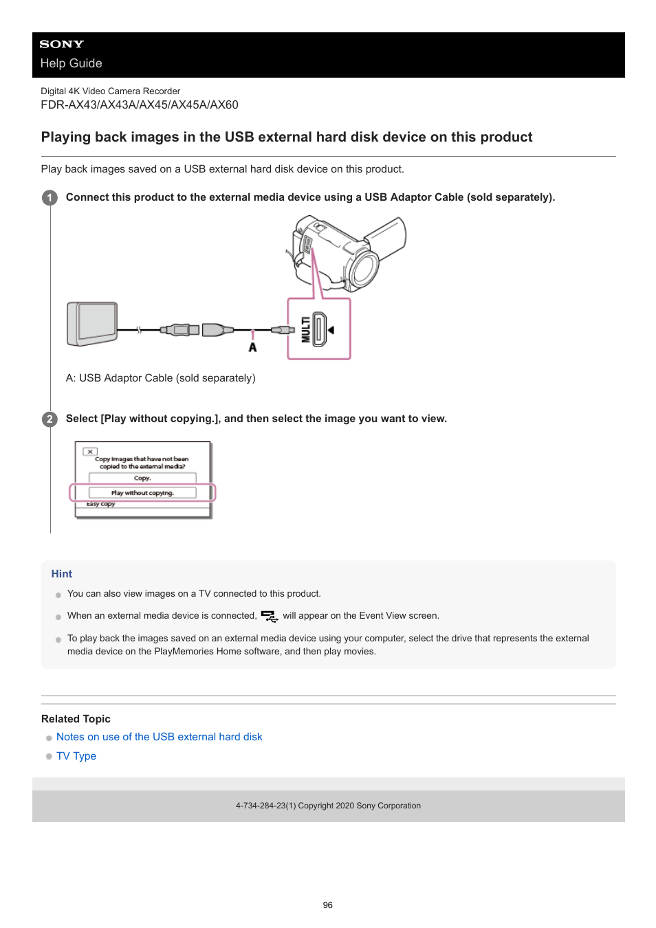 Sony BRAVIA BZ40J 100" Class 4K UHD HDR Commercial Monitor User Manual | Page 96 / 353