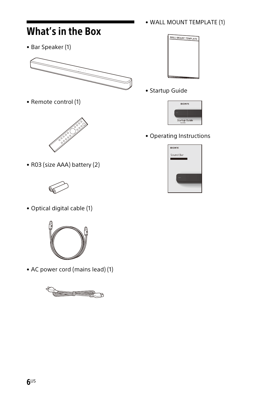 What’s in the box | Sony a7R V Mirrorless Camera User Manual | Page 6 / 37
