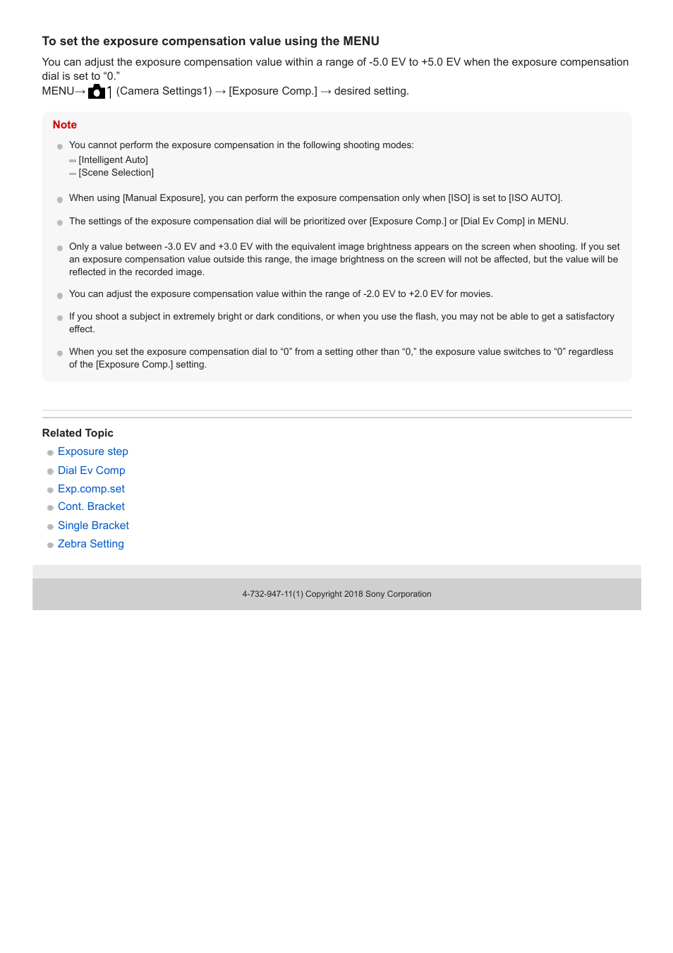 Sony a7C Mirrorless Camera (Black) User Manual | Page 161 / 642