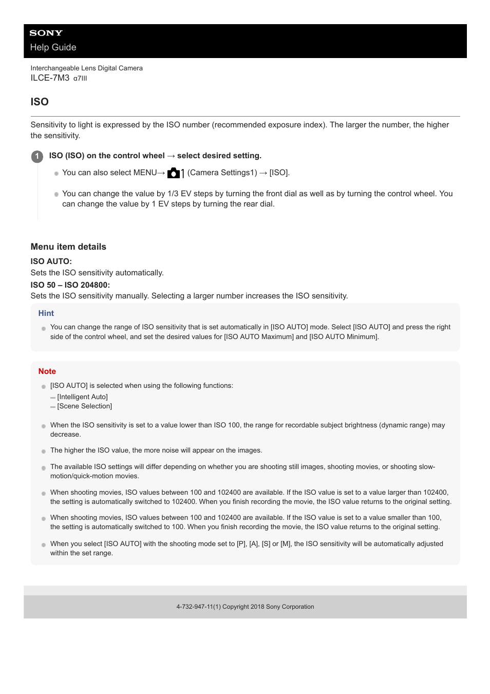 Help guide | Sony a7C Mirrorless Camera (Black) User Manual | Page 177 / 642