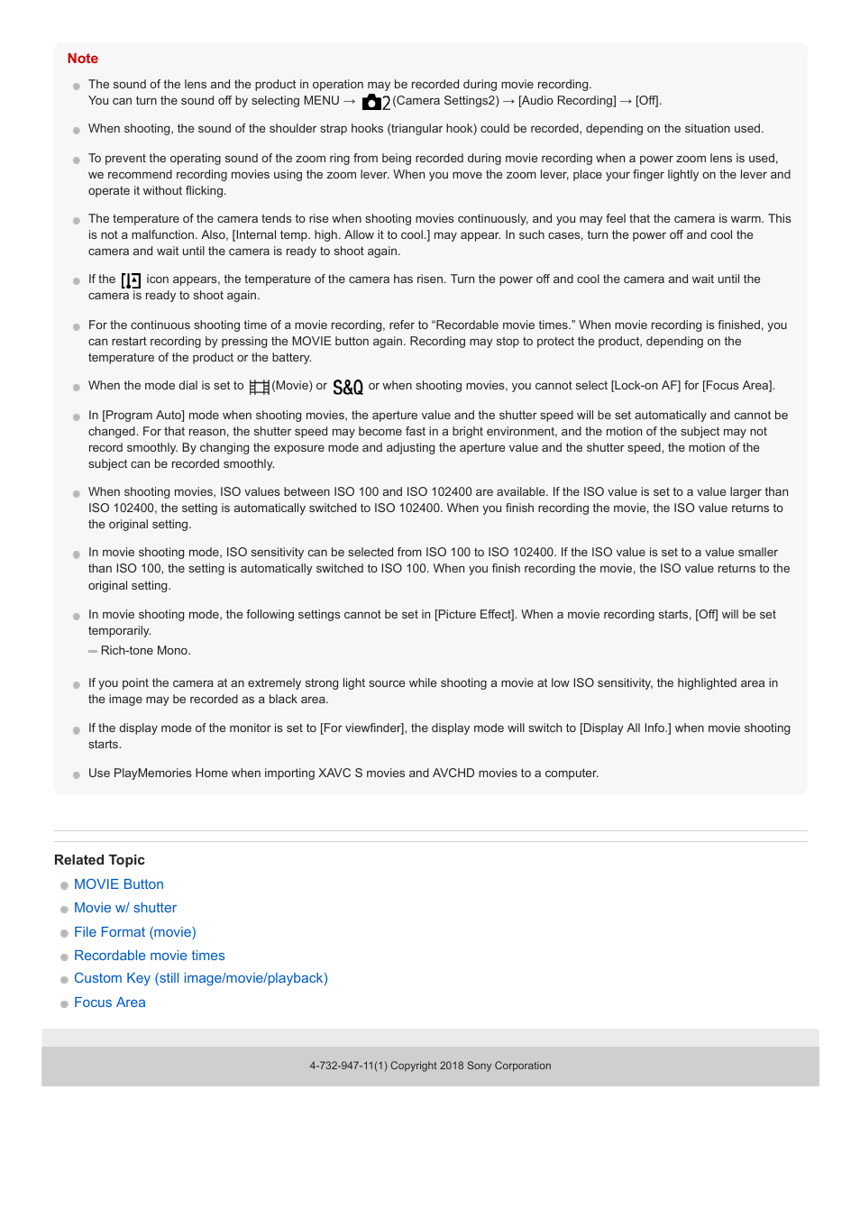 Sony a7C Mirrorless Camera (Black) User Manual | Page 217 / 642