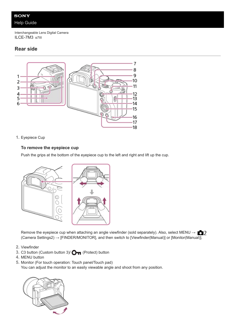 Rear side | Sony a7C Mirrorless Camera (Black) User Manual | Page 22 / 642