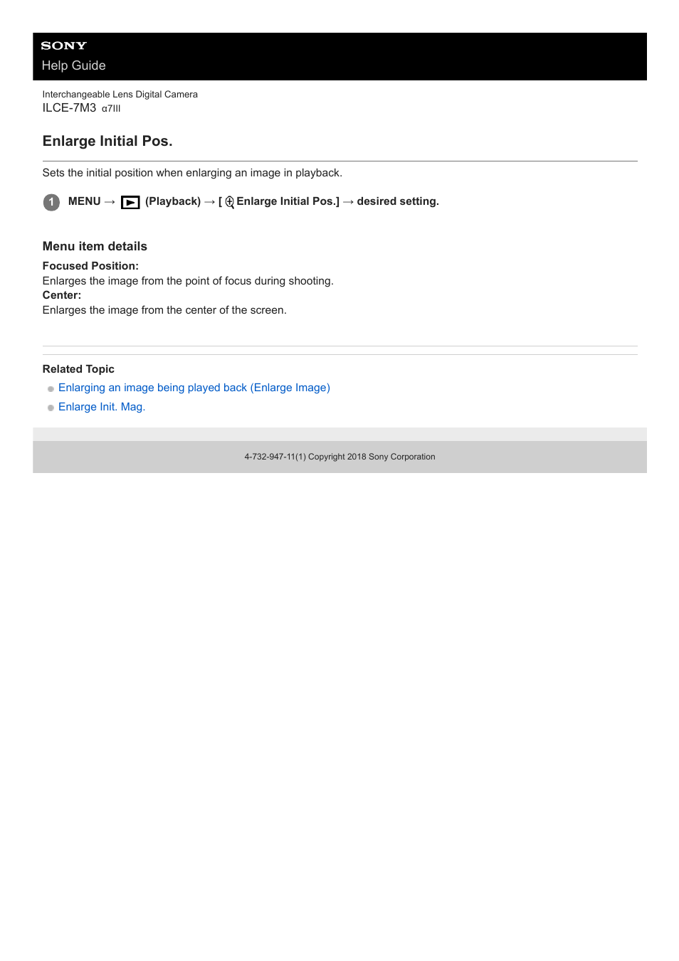 Enlarge initial pos | Sony a7C Mirrorless Camera (Black) User Manual | Page 252 / 642