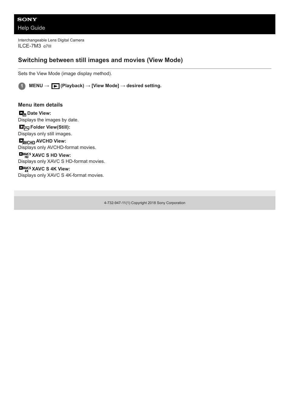 Sony a7C Mirrorless Camera (Black) User Manual | Page 258 / 642