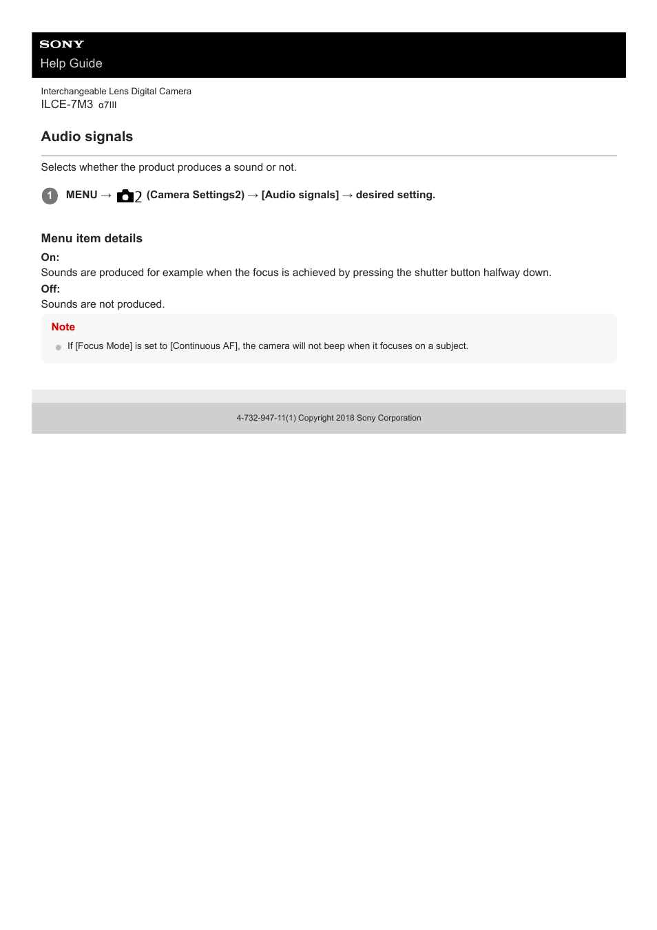 Audio signals | Sony a7C Mirrorless Camera (Black) User Manual | Page 311 / 642