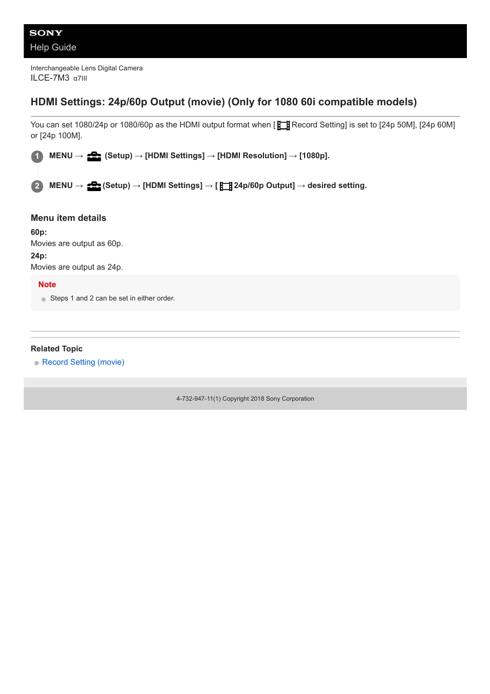 Sony a7C Mirrorless Camera (Black) User Manual | Page 317 / 642