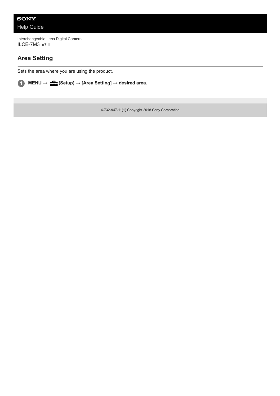 Area setting | Sony a7C Mirrorless Camera (Black) User Manual | Page 329 / 642