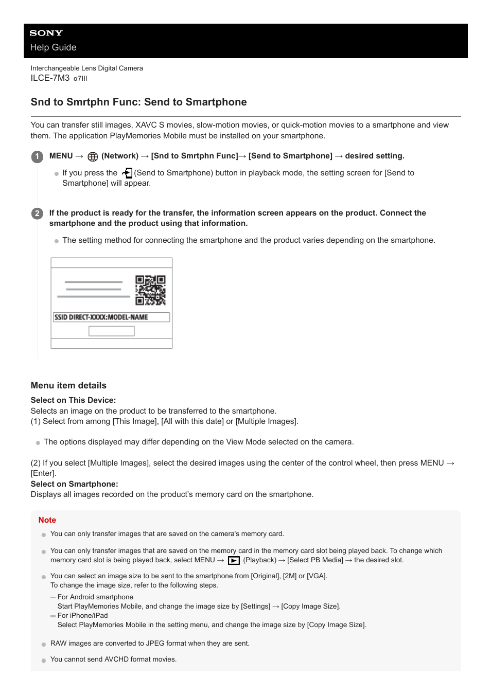 Snd to smrtphn func: send to smartphone | Sony a7C Mirrorless Camera (Black) User Manual | Page 346 / 642