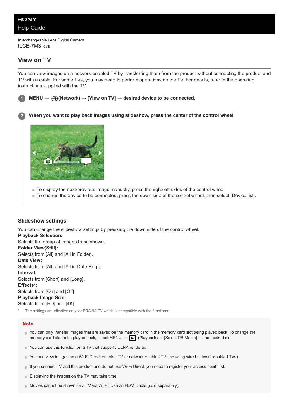 View on tv, Help guide | Sony a7C Mirrorless Camera (Black) User Manual | Page 353 / 642