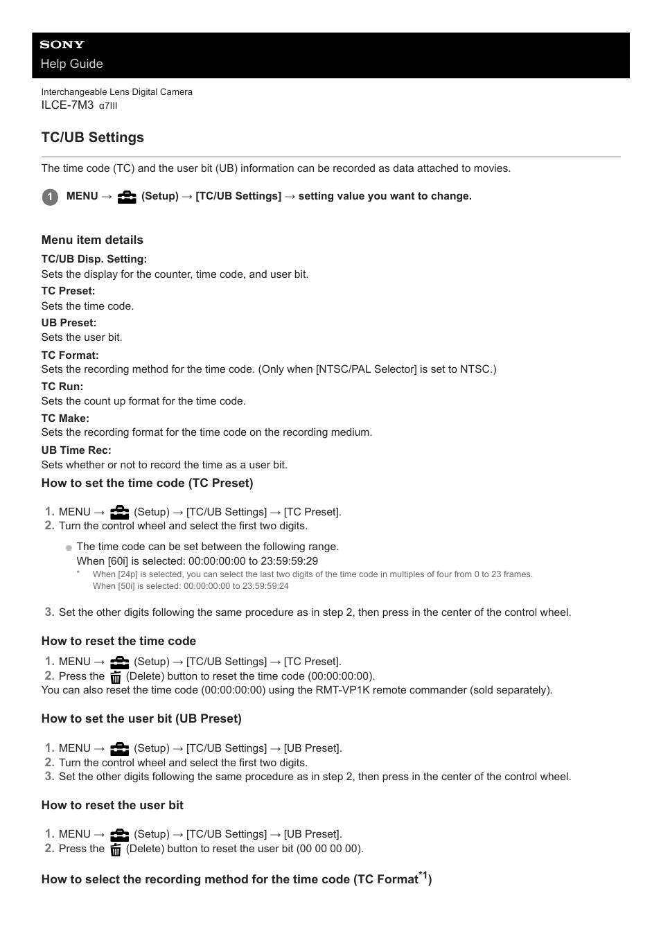 Tc/ub settings | Sony a7C Mirrorless Camera (Black) User Manual | Page 572 / 642