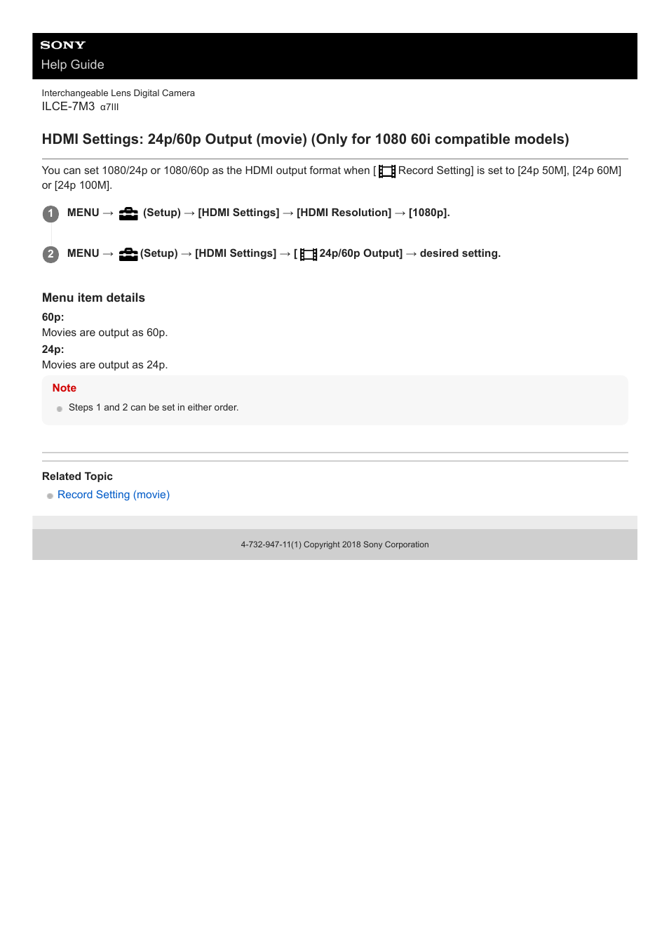 Sony a7C Mirrorless Camera (Black) User Manual | Page 576 / 642