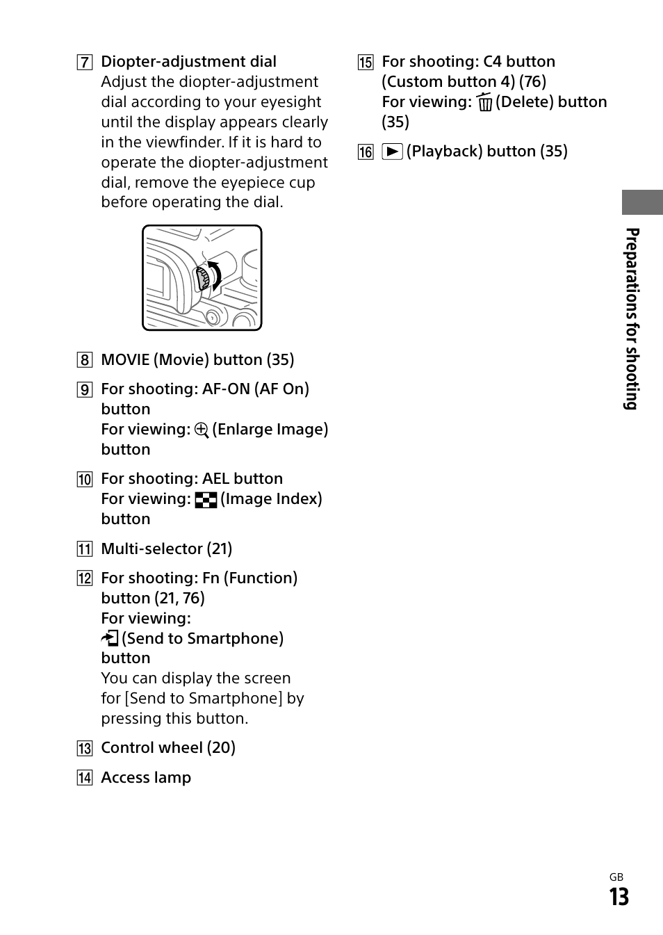 Sony a7R IIIA Mirrorless Camera User Manual | Page 13 / 104